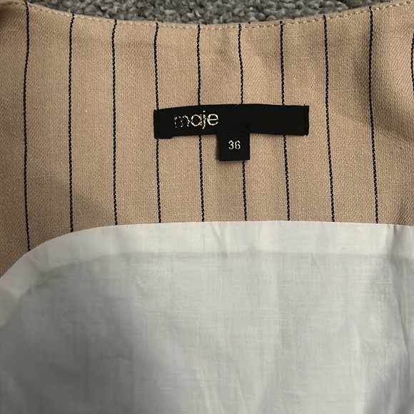 Cream Pinstripe Maje Vest Sz.36 - Picture 5 of 6